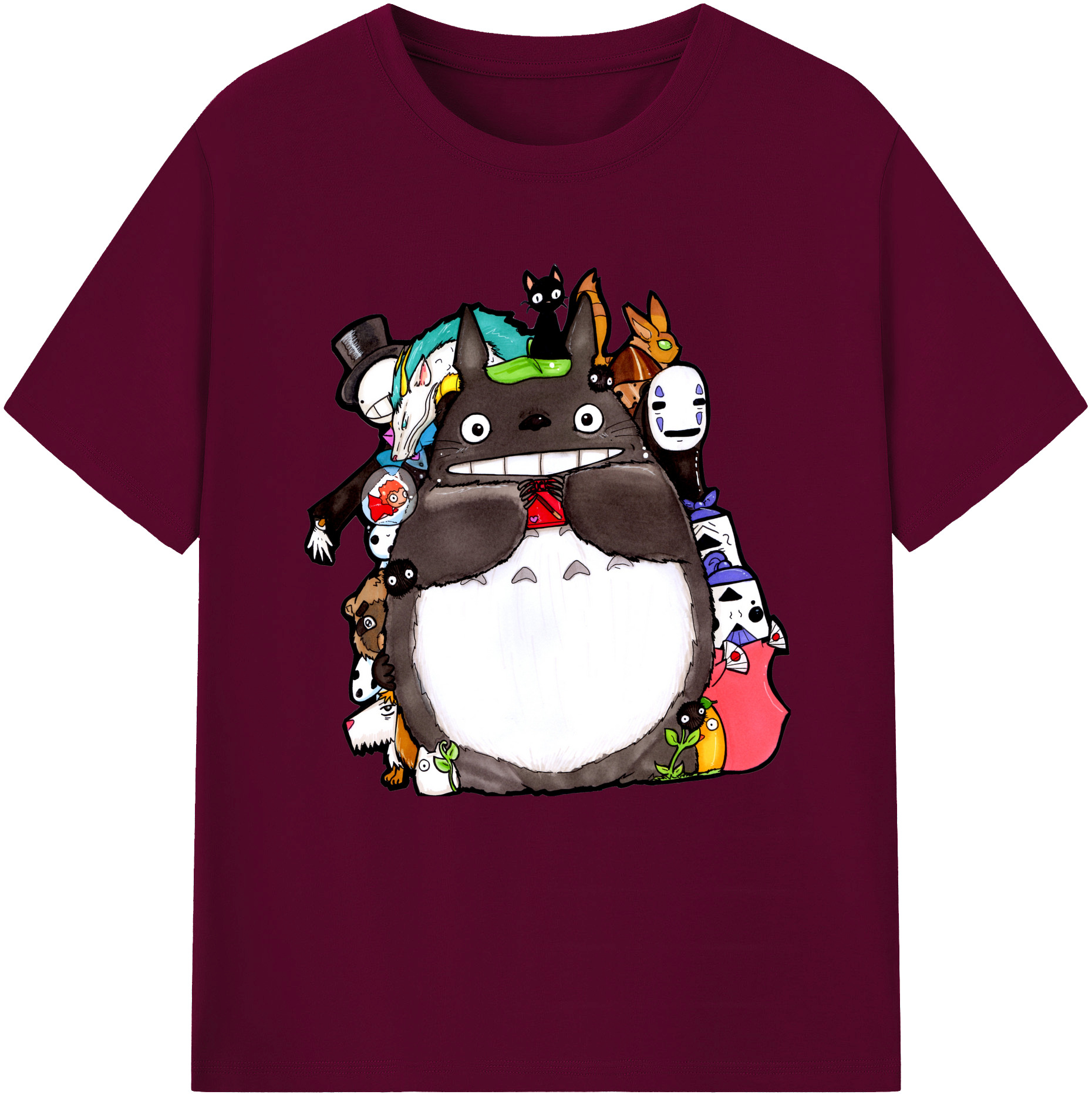 （画像用） となりのトトロ 草壁メイ 草壁サツキ My Neighbor Totoro Satsuki Kusakabe Mei Kusakabe レディースカジュアルプリントTシャツ（綿100％）